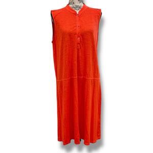 NWT Eileen Fisher Size M Organic Cotton + Hemp Button Shift Dress Designer